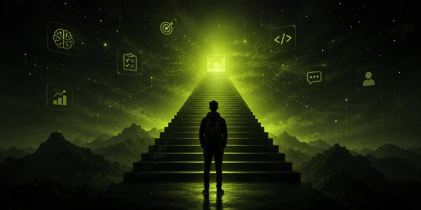 Ilustración conceptual sobre la ilusión del progreso en la era de la inteligencia artificial